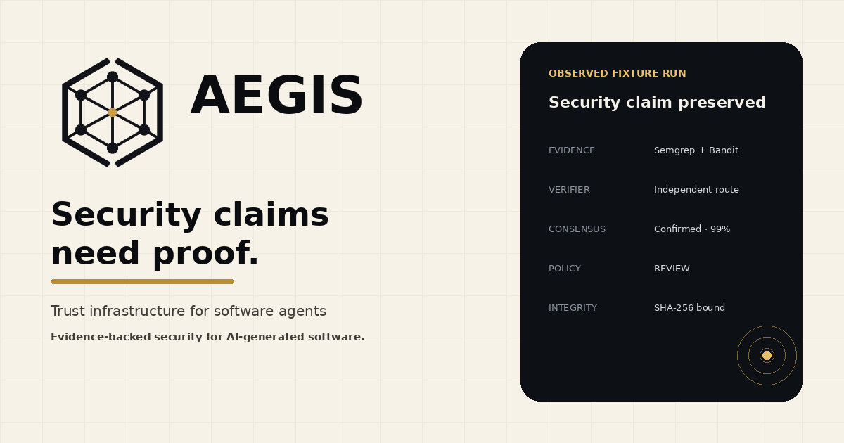 Aegis — Security claims need proof